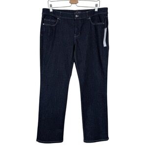 White House Black Market Noir Dark Wash Denim Jeans Size 14 NWT